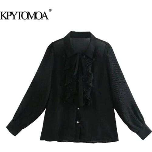 Черные блузки KPYTOMOA China At AliExpress