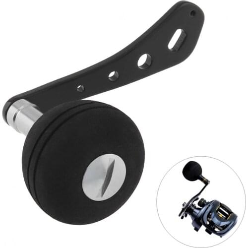 Metal Black Baitcasting Fishing Reel Replacement Single Handle Drum Reel Rocker Arm Grip Support 5x8mm Hole Size
