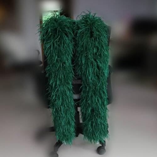 Fashion 2 meters High quality 15ply Thick Ostrich feather boa width 30-35cm Ostrich Strip Wedding Party Dance Show Decoration