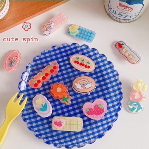 Fashion Cartoon Children Hair Clip Girl Cute Flower Colorful Acrylic Hairpins Sweet Barrettes Headband Kids Hair Accessories