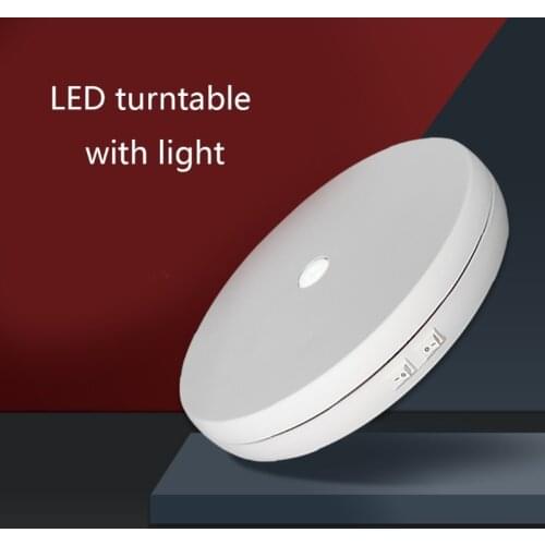 Motorized Rotating Display Stand 25CM Electric Turntable Mirror Surface Revolving Base for 360 Degree Product Images