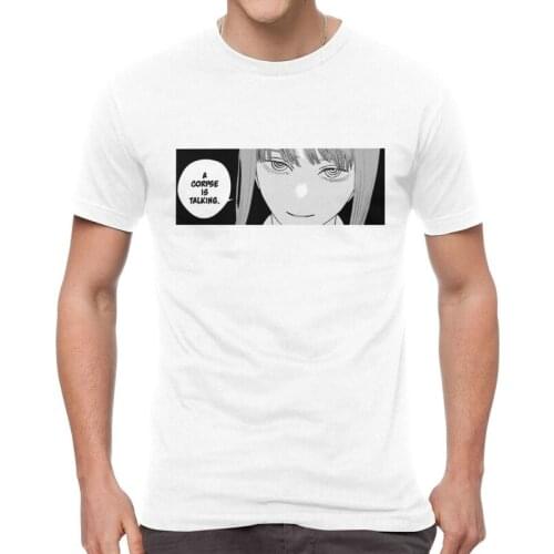 Male Chainsaw Man Anime Manga T-Shirt Harajuku Makima Tshirt Short Sleeve Cool T Shirt Homme Cotton Tee Gift