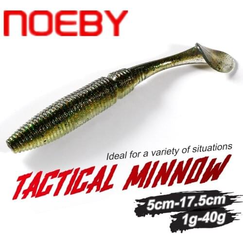 NOEBY Soft Silicone Fishing Lure 7.5cm 8.5cm 10cm 13cm 15cm 17.5cm Shad T Tail Wobblers Swimbait for Pike Bass Carp Fishing Lure