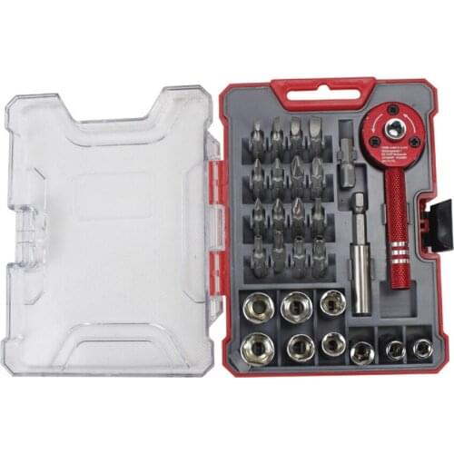 28 PCS Hand Tool Sets 1/4inch Drive Micro Socket Wrench Screwdriver Set Car Repair Tool Kit Woodworking Tools with Tool Box Set