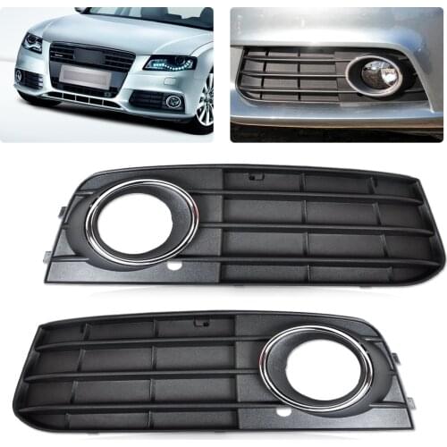 DWCX New 2Pcs ABS Plastic Right & Left Fog Light Lamp Cover Grille 8K0807682A01C for Audi A4 B8 2008 2009 2010 2011 2012