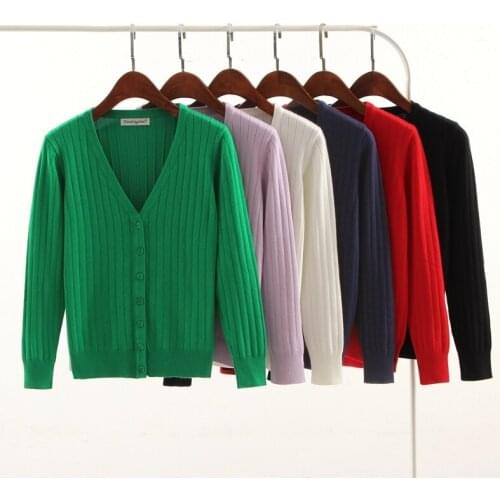2020 New Female Cardigan Spring Autumn Knitted Sweater for Women Knitwear Cardigans Korean Sweaters Sueter Mujer KJ595