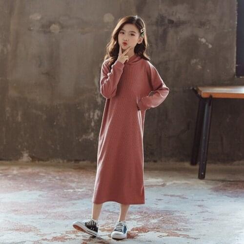 New Fall 2020 Children Winter Dress Kids Hoodie Dress Toddler Dress Baby Girl Christmas Dress Cotton Leisure Maxi Long,#5616