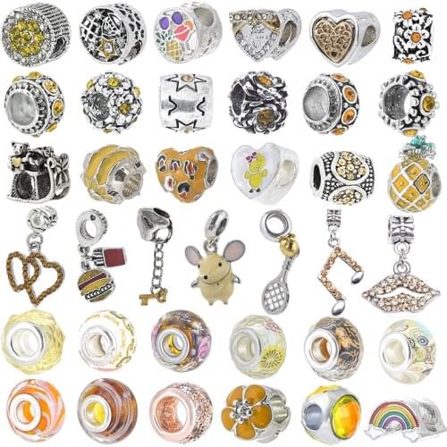 2Pcs/Lot New Authentic Silver Plated Heart Beads Fit Original Brand Charms Bracelet DIY For Women Jewelry Making Special Offer