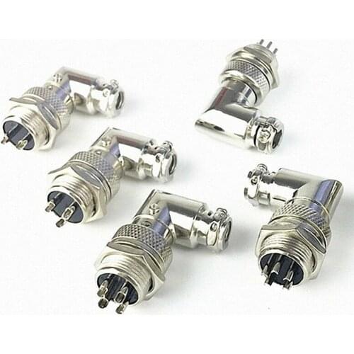 New 2 to 10 Pin GX16 Elbow Waterproof Aviation Connector Plug & Socket - Select