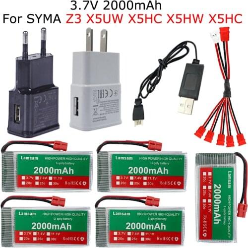 Upgrade Battery 3.7V 2000mAh Lipo Battery for SYMA Z3 X5HW X5HC X5UW X5UC RC Quadcopter Drone Rechargeable battery Spare Part s
