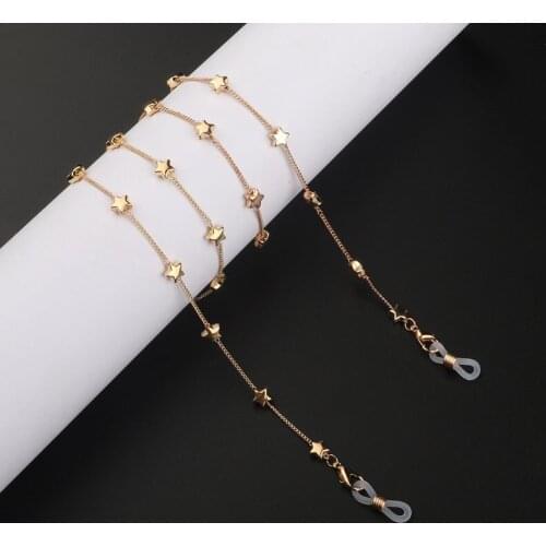 New Fashion Star Glasses Chain Reading Glasses Metal Eyewear Accessories Sunglasses Necklace Eyeglass Lanyard