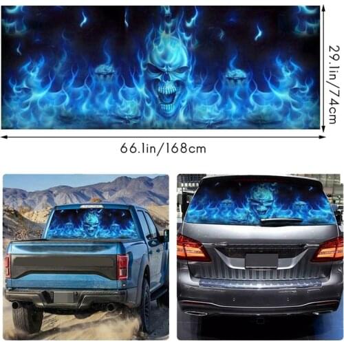 One-Way Vision for Truck Jeep Suv Pickup 3D Rear Windshield Decal Sticker Decor Rear Window Glass Poster 66.1 x 29.1Inch