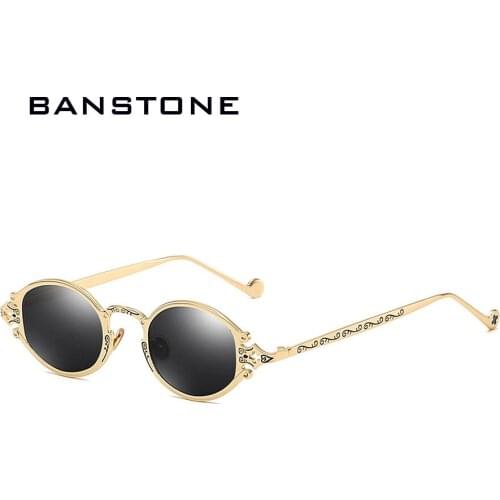 Street shoot man Polarized sunglasses women retro steampunk glasses gothic oval Metal frame carved sunglasses Gafas sol mujer