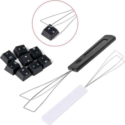 Steel Keyboard Key Keycap Puller Plastic Handle Remover With Unloading Steel Mechanical Keyboard Cleaning Tool