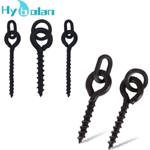 20/30PCS Boilie Screw Peg With Ring Swivel Bait Holder Black Screw Carp Chod ronnie Rigs Rings Pop Up Carp Fishing Accessories