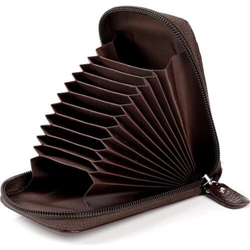 Korean Womens Short Card Case Oil Leather Organ Card Case Vertical Version Practical And Beautiful Ladies Clutch