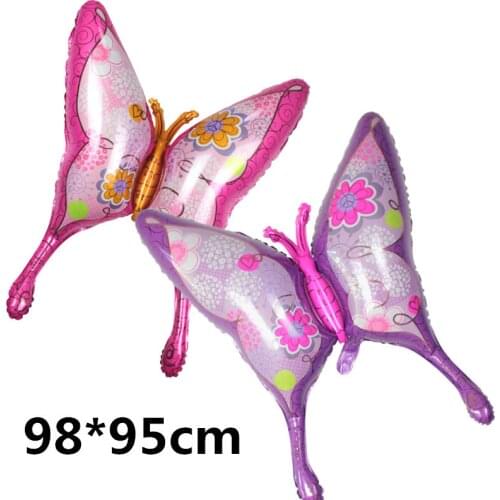 2pcs/lot 39inch Large Butterfly Foil Balloons Pink Helium Balloon Happy Birthday Party Wedding Decoration Balls Kids Baby Gift