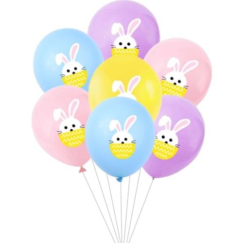 10pcs Easter Balloons Light Pink Blue Purple Balloons 12 inches Latex rabbit Balloon for easter Day Festival Decoration