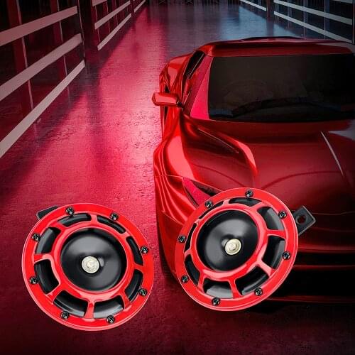 12V Hella Super Loud Disc Horn Compact Electric Blast Tone Air Horn 115DB for Motorcycle Truck Van SUV Toyota Car 2pcs