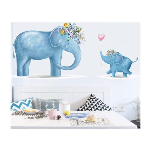 3D Elephant Wallpaper Home Decor Vinyl Wall Stickers Animal Kids Room Decals Mural
