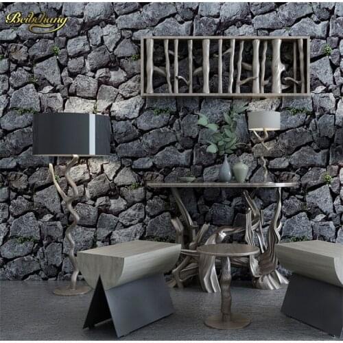 Beibehang papel de parede 3D Embossed Chinese Brick Wallpaper Vintage Stone Wall paper Roll For living room Wall covering Decor