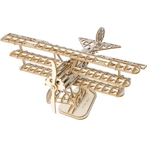 3D Three-Dimensional Puzzle Wooden Model Manual Diy Assembled Desktop Decoration Love Air-Airplane Model