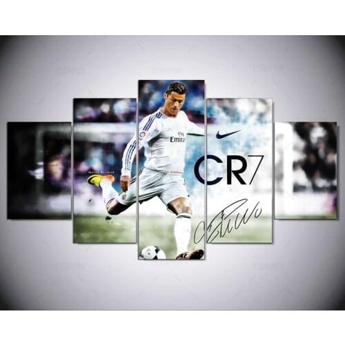 5 panel Modern cristiano ronaldo real madrid hd Art print canvas art wall framed paintings for living room wall picture ny-1491