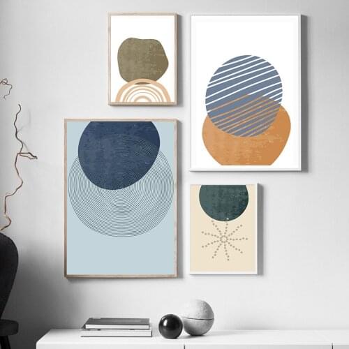 Abstract Organic Shape Art Poster Contemporary Canvas Print Painting Wall Pictures for Living Room Interior Decoration