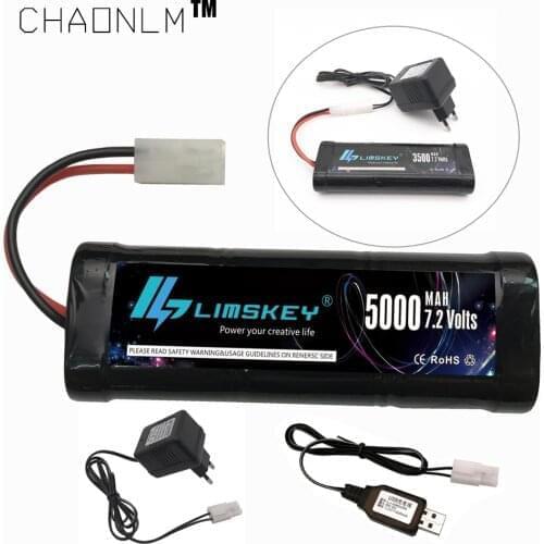 7.2V 5000mAh Ni-MH SC battery and 7.2v charger for RC toys tank car Airplane Helicopter With Tamiya Connectors 7.2 v battery