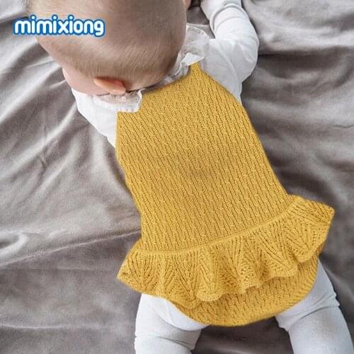 0-2years Baby Girls Bodysuit Autumn Winter 100% Cotton Knitted Sleeveless Rompers Toddler Infant Outfits KF468