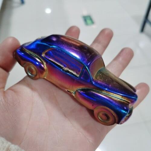 Large size drop shipping cool aura obsidian gemstone model car meditation reiki healing crystal hand carved car wholesale