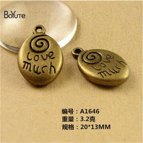 BoYuTe (60 Pieces/Lot) 20*13MM Antique Bronze Plated Zinc Alloy Word Charms Pendant for Bracelet Diy Jewelry Making Accessories