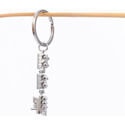 Mini Train Model Alloy Keychains Metal Keyring Key Fob Car Pendant Bag Charm Keychain Jewelry
