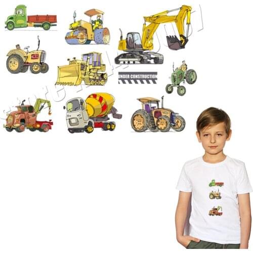 Kid Engineering Vehicle Parch On Clothing Hot Sale Patch For Backpacks Customized Sticker Party Washable DIY Accessory Applique