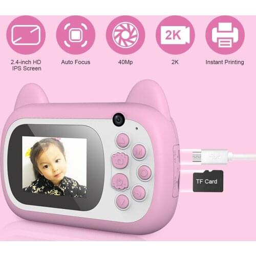 Kids Instant Printing Camcorder For Children Camera HD1080P Fun Digital Cam Photo Toys for Girl Boy Birthday Gifts