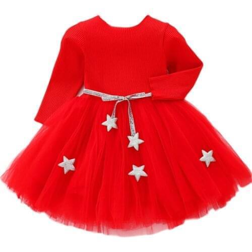 Christmas New Baby Lace Girl Dress 1 2 5 Years Old Winter Kids Girls Vestido birthday party princess dress for children Clothing