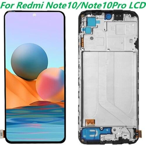 Original For Xiaomi Redmi Note 10 Pro LCD Display Touch Screen Digitizer Note10 M2101K7AI M2101K7AG LCD Display With Frame
