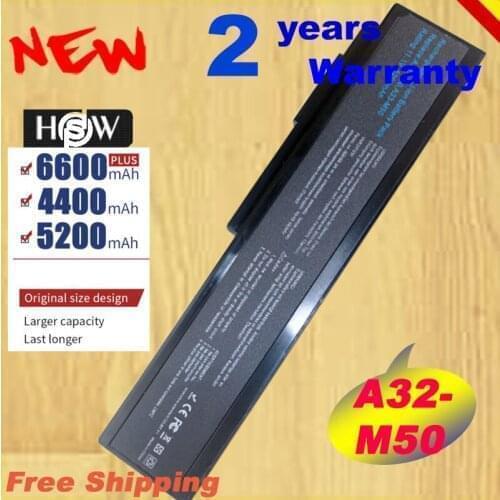 HSW New 6cells laptop battery For ASUS G50 G50VT G51J G60 L50 M50 M50Q M51 M60 M70 N61 A33-M50 A32-X64 A32-H36 fast shipping