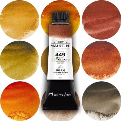 Mairtini Artist level, Earth Colors Series,Aquarela Finely Ground Watercolor pigment, Single Tube 15ml,Professional Art Supplies