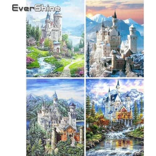 EverShine DIY Diamond Painting Castle 5D Full Drill Square Diamond Embroidery Landscape Mosaic Cross Stitch Wall Decor