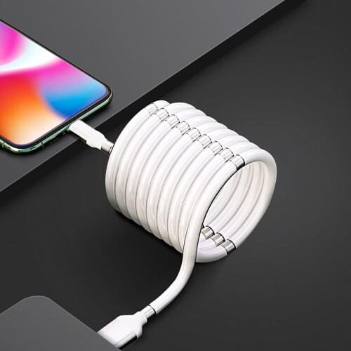 JUSFYU Magnetic absorption USB Cable For ios Type C Magnetic Micro USB Fast Charging Cable For Samsung Xiaomi Date Cables Wire