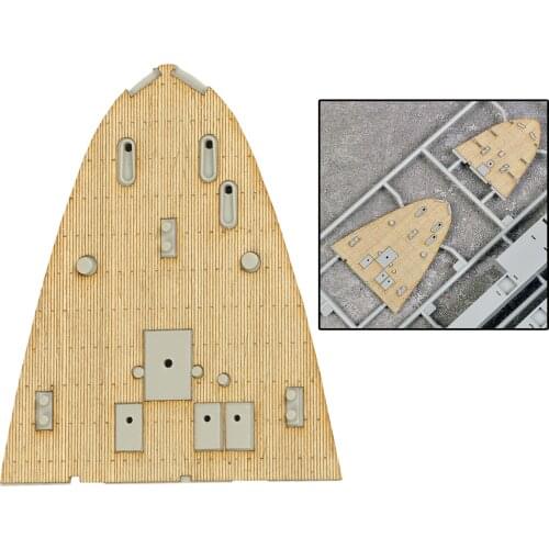 1/350 HMS Ark Royal Aircraft Carrier Model Wooden Deck with Anchor Chain