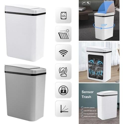 Induction Motion Sensor Trash Can Automatic Waste Garbage Bins, Rechargeable 12L Capacity