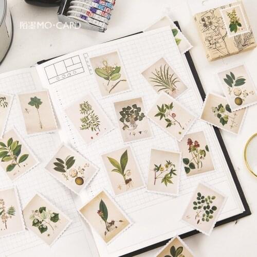 45PCS/box Lovely New Creative Plant Map Album Paper Lable Stickers Crafts And Scrapbooking Decorative Lifelog Sticker Stationery