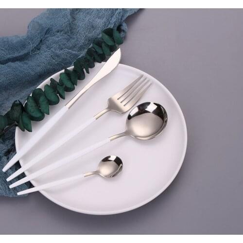 18/10 Stainless Steel Cutlery Set Tea Fork Knife Spoon Silverware Tableware Dinnerware Flatware Set Dishwasher Safe Christmas