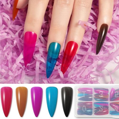 500 Tips False Nail Clear Natural White False Point Stiletto French Acrylic UV Gel Nail Tips Free Shipping Nail Art Accessories