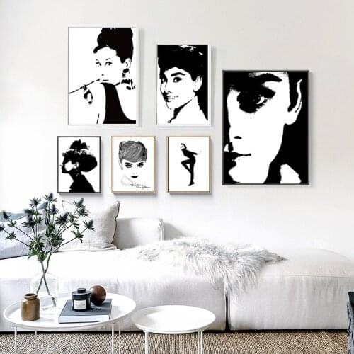 Wall Art Famous Star Sexy Movie Star Actress Canvas Painting Black White Posters And Prints Pictures For Hotel Bedroom Decor