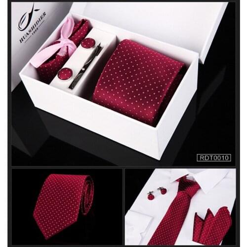 New arrival 6pcs/set 100% Silk ties Mens Ties fashion Necktie set Plaid Stripe Mans Tie Neckties with gift box