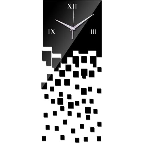New arrival home decoration acrylic mirror wall clock safe modern design large digital quartz watch sticker