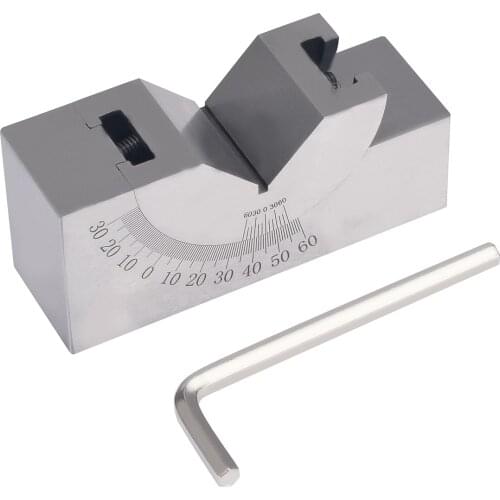 New Precision Gauge Micro Adjustable Angle V Block Milling Setup 0 -60 Degree with Wrench Measuring Tools For Carpenter